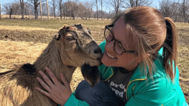 mandi chamberlain and her beautiful goat